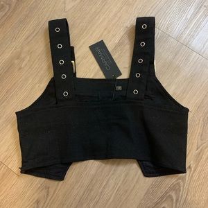 Carmar x LF black denim crop top